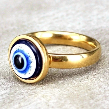 1 Piece Fashion Devil's Eye Titanium Steel Plating Rings