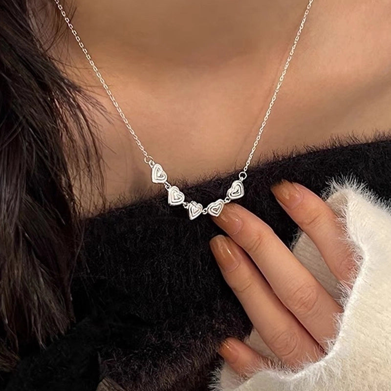 Minimalist Heart Shape Copper Plating Pendant Necklace