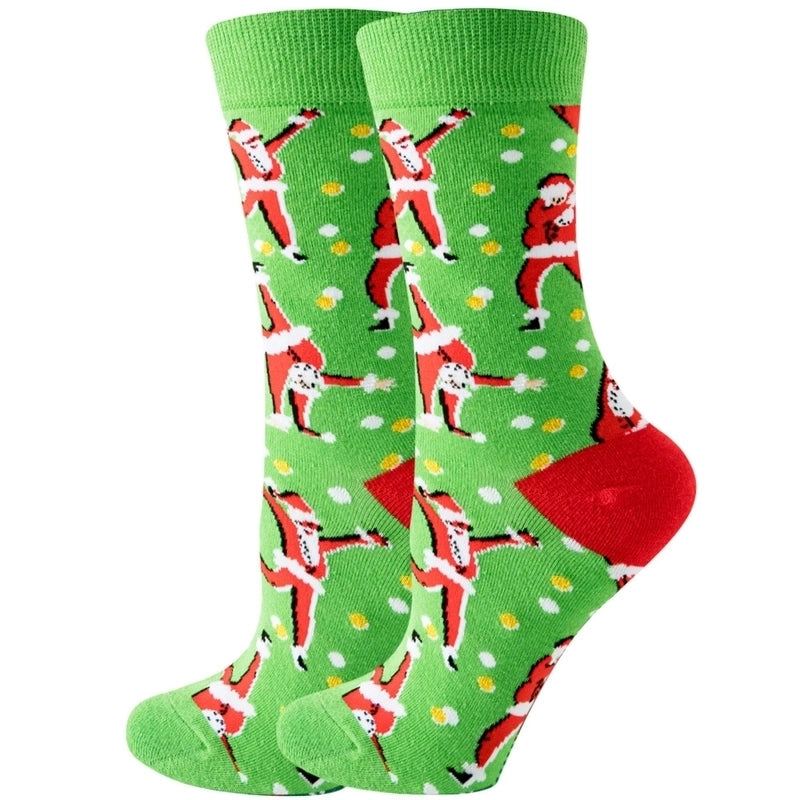 Christmas Cute Unisex Santa Claus Christmas Socks Snowflake Cotton Crew Socks 20 Pairs Per Pack
