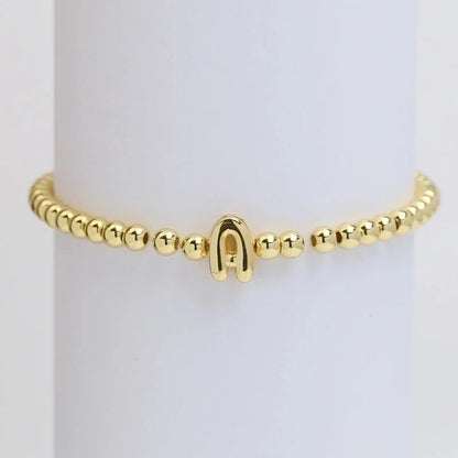 Copper Minimalist Plating Letter Bracelets