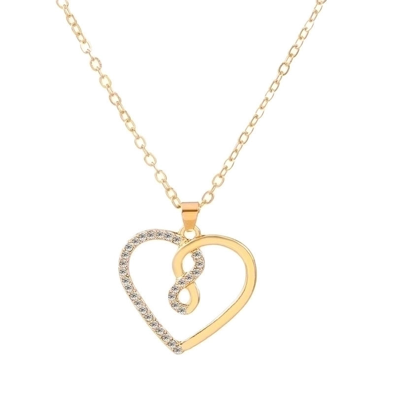 Casual Minimalist Cross Infinity Heart Shape Titanium Steel Copper Plating Hollow Out Inlay Crystal Rhinestones Zircon 18k Gold Plated Gold Plated Silver Plated Pendant Necklace