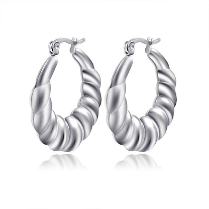 1 Pair Fashion Solid Color Plating 304 Stainless Steel 18K Gold Plated Earrings