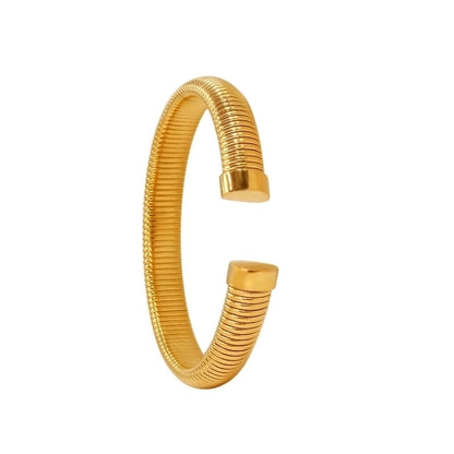 Minimalist Classic Style Solid Color 304 Stainless Steel 18K Gold Plated Bangle In Bulk