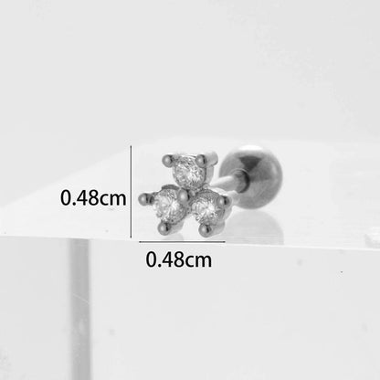 Ear Cartilage Rings & Studs Flower 316L Stainless Steel Copper Inlaid Zircon