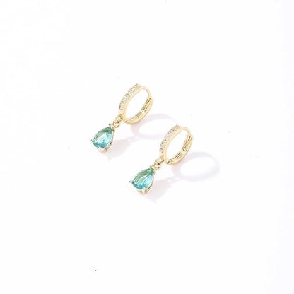 1 Pair Casual Sweet Minimalist Round Water Droplets Plating Inlay 304 Stainless Steel Copper Zircon Gold Plated Drop Earrings