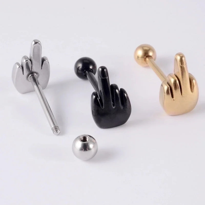 1 Piece Tongue Rings Minimalist Geometric 304 Stainless Steel Plating 18K Gold Plated