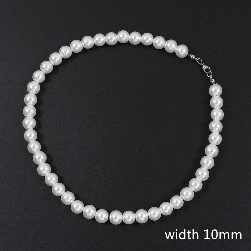 Elegant Geometric Imitation Pearl Beaded Unisex Necklace