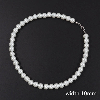 Elegant Geometric Imitation Pearl Beaded Unisex Necklace