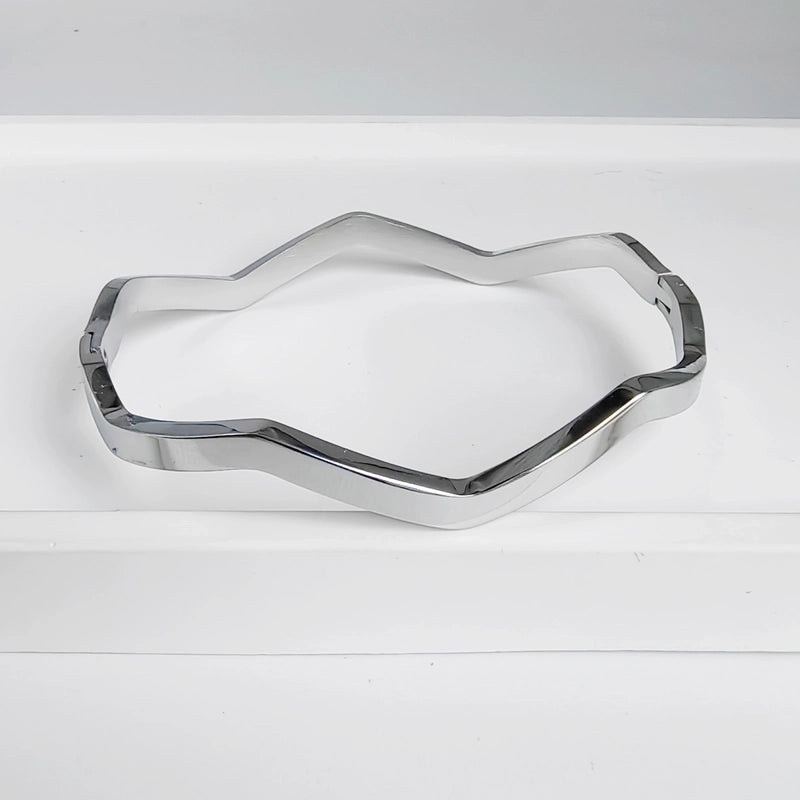 Hip-Hop Modern Style Minimalist Geometric Waves 304 Stainless Steel Bangle In Bulk