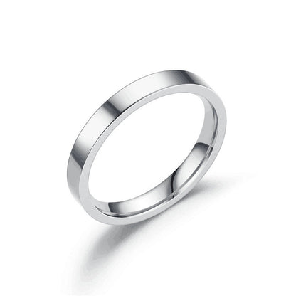 Minimalist Solid Color Titanium Steel Polishing Plating Rings