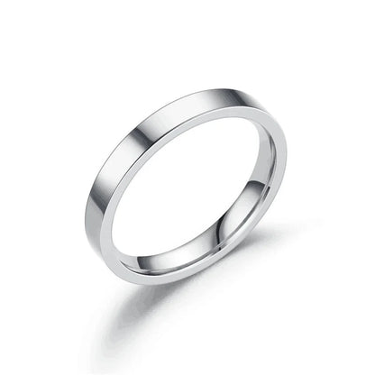 Minimalist Solid Color Titanium Steel Polishing Plating Rings