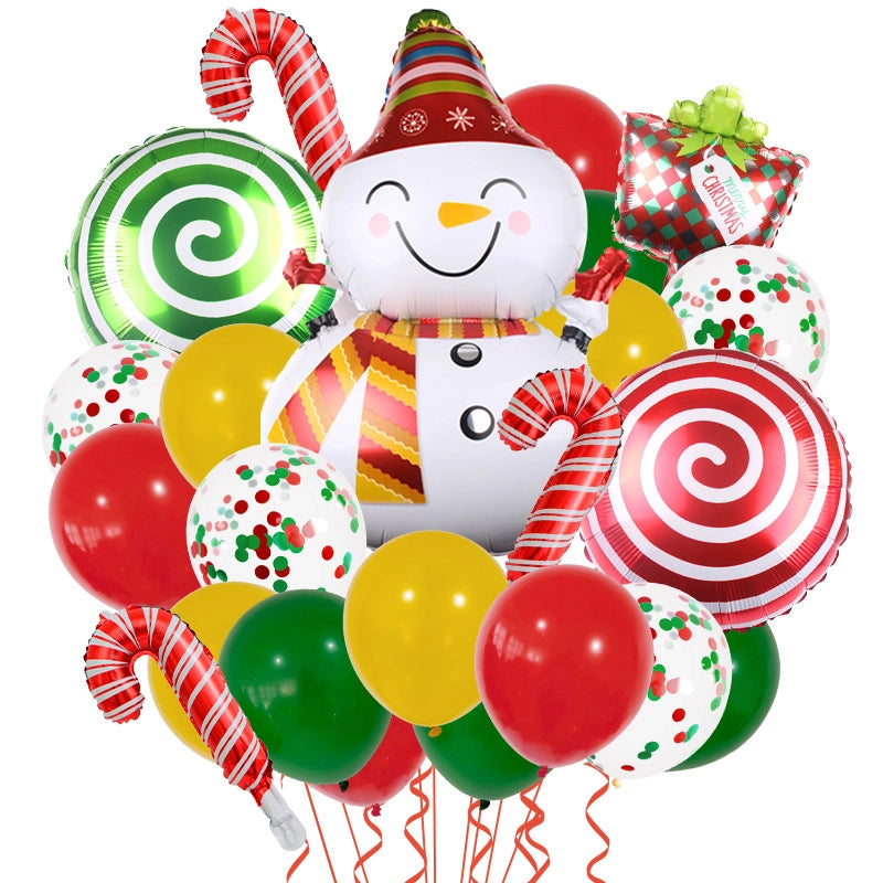 Christmas Minimalist Classic Style Color Block Aluminum Film Christmas Festival Balloons