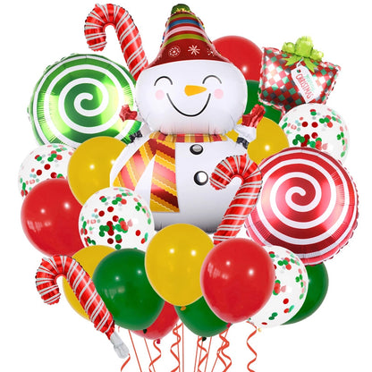 Christmas Minimalist Classic Style Color Block Aluminum Film Christmas Festival Balloons