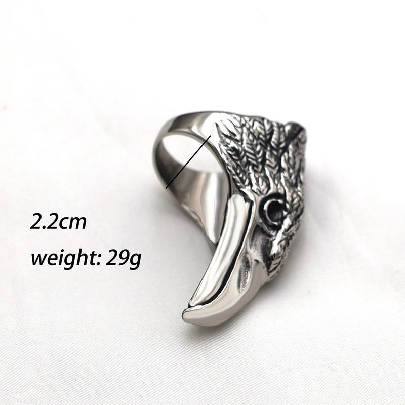 Vintage Style Punk Geometric Skull Stainless Steel Plating Halloween Men'S Rings