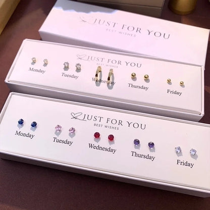 1 Set Cute Animal Sunflower Fruit Inlay Copper Artificial Pearls Zircon 14K Gold Plated Cartilage Earrings