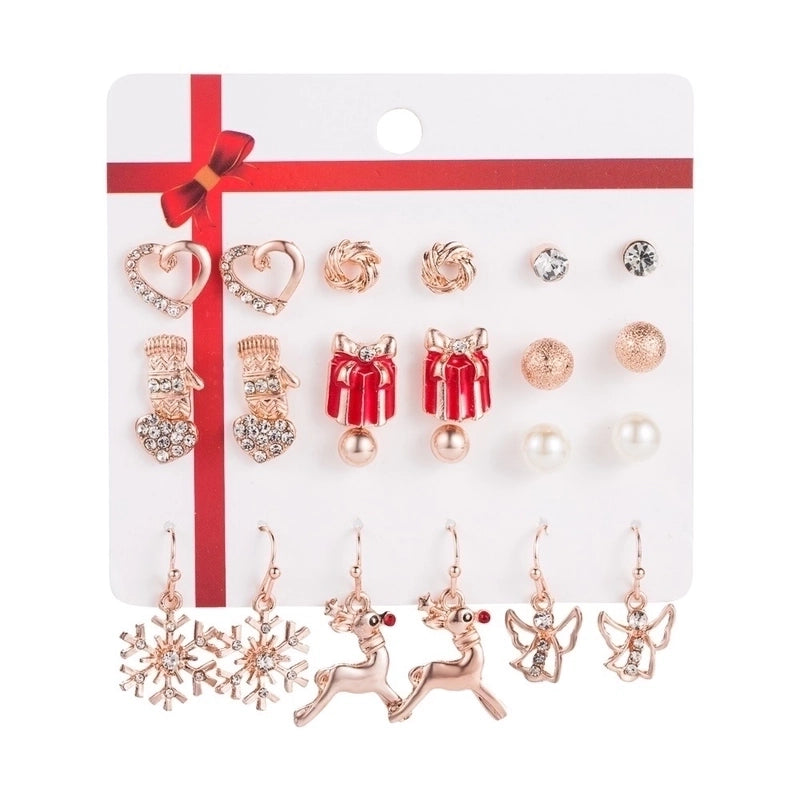 1 Set Cute Candy Bow Knot Snowflake Plating Alloy Earrings