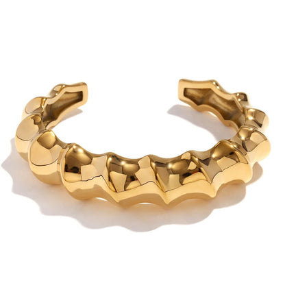 Fashion Circle Stainless Steel 18K Gold Plated Bangles