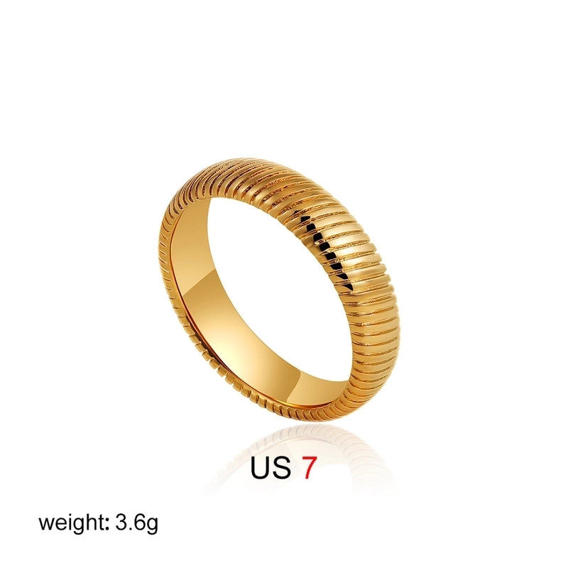 IG Style Elegant Geometric Copper Mixed Metal Rings