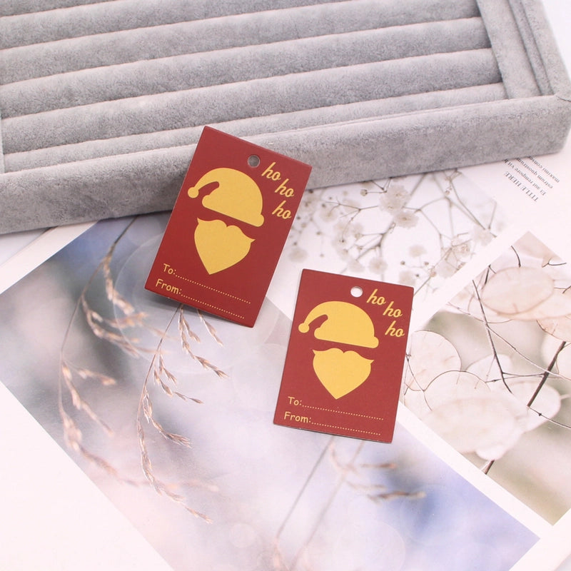 100 PCS/Package Minimalist Classic Style Christmas Color Block Jewelry Packaging Cards