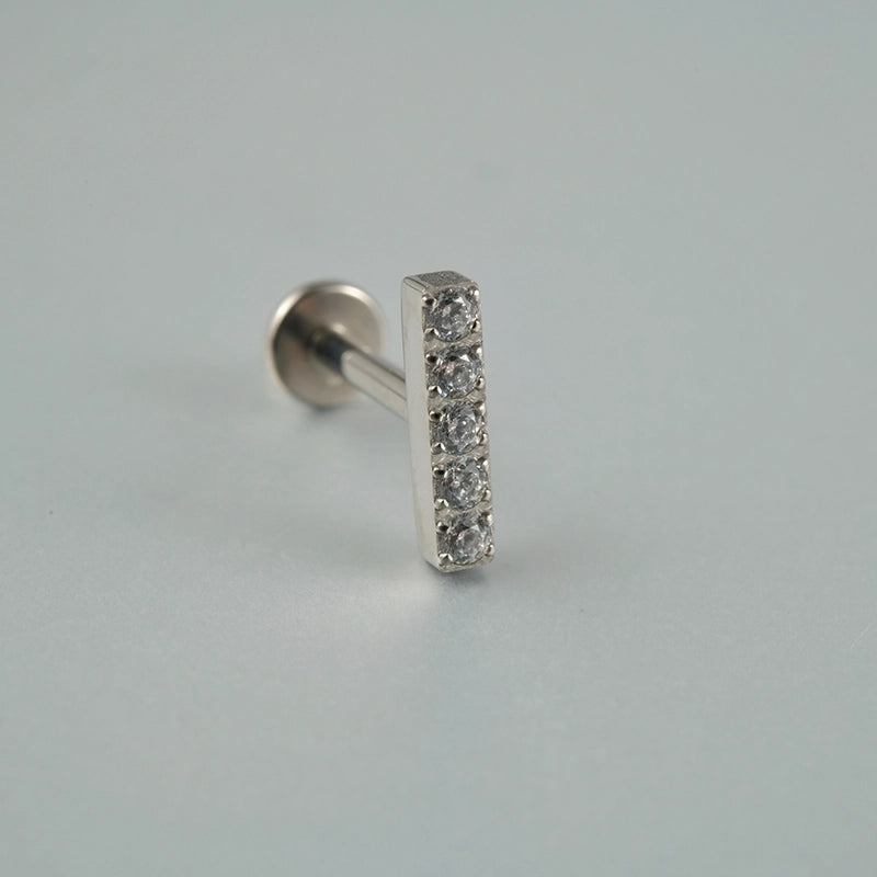 1 Piece Lip Rings Casual Vacation Tropical Cross G23 Titanium Alloy Plating Zircon 18K Gold Plated Lip Rings Ear Cartilage Rings & Studs