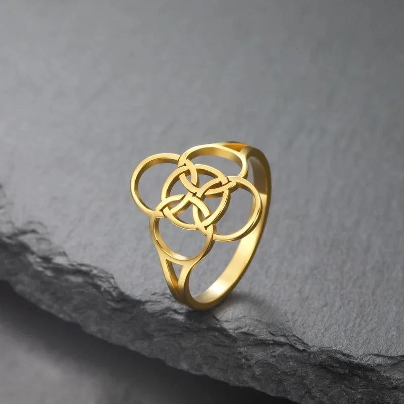 Elegant Minimalist Geometric 304 Stainless Steel Plating Rings