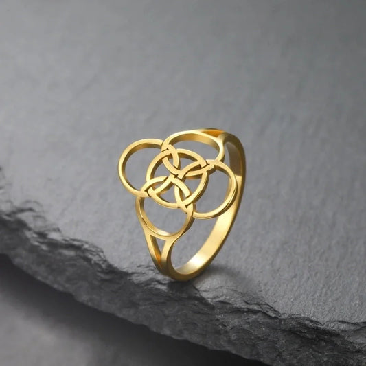 Elegant Minimalist Geometric 304 Stainless Steel Plating Rings