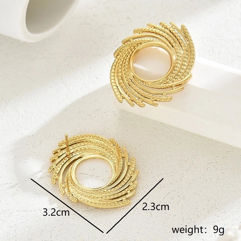 1 Pair Hawaiian Vacation Minimalist Geometric Inlay 201 Stainless Steel Plastic 18K Gold Plated Drop Earrings Ear Studs