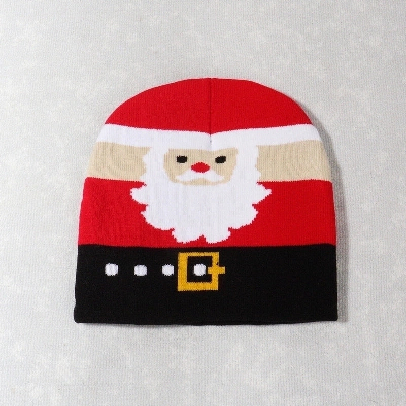 Unisex Cute Vintage Style Christmas Hat Christmas Tree Santa Claus Eaveless Wool Cap