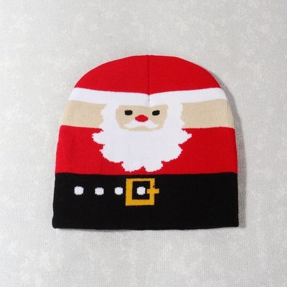 Unisex Cute Vintage Style Christmas Hat Christmas Tree Santa Claus Eaveless Wool Cap