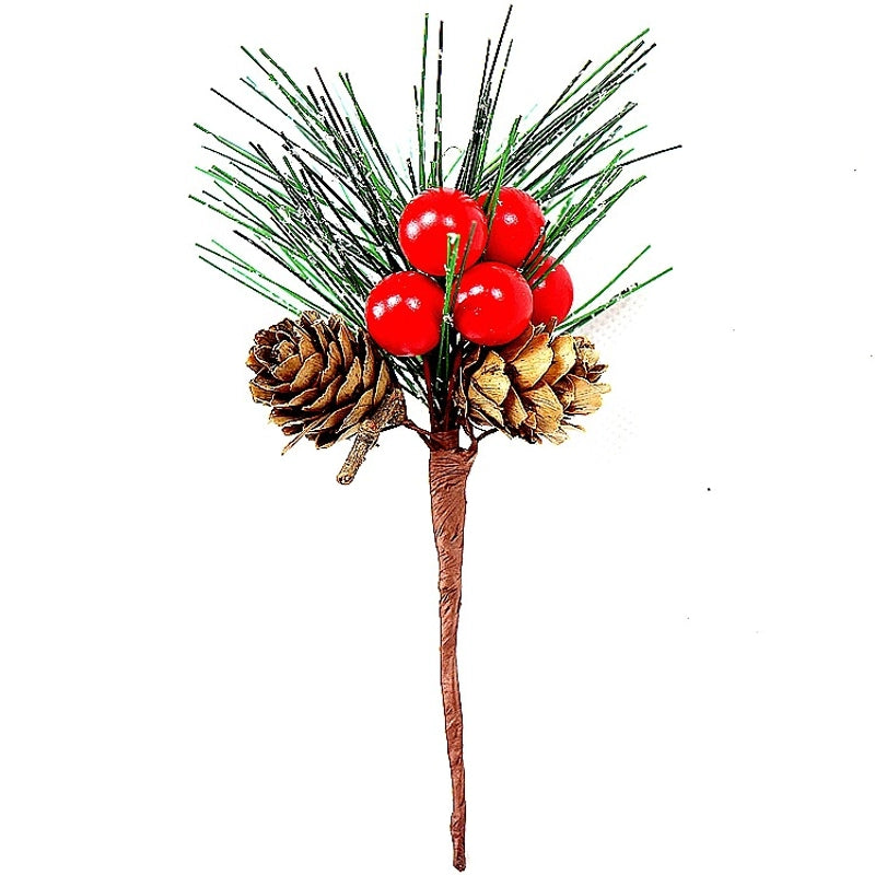 Factory Direct Supply Cross-border Berry Combination Mini Christmas PVC Material Simulation Pine Cone Christmas Decoration Spot
