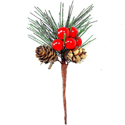 Factory Direct Supply Cross-border Berry Combination Mini Christmas PVC Material Simulation Pine Cone Christmas Decoration Spot