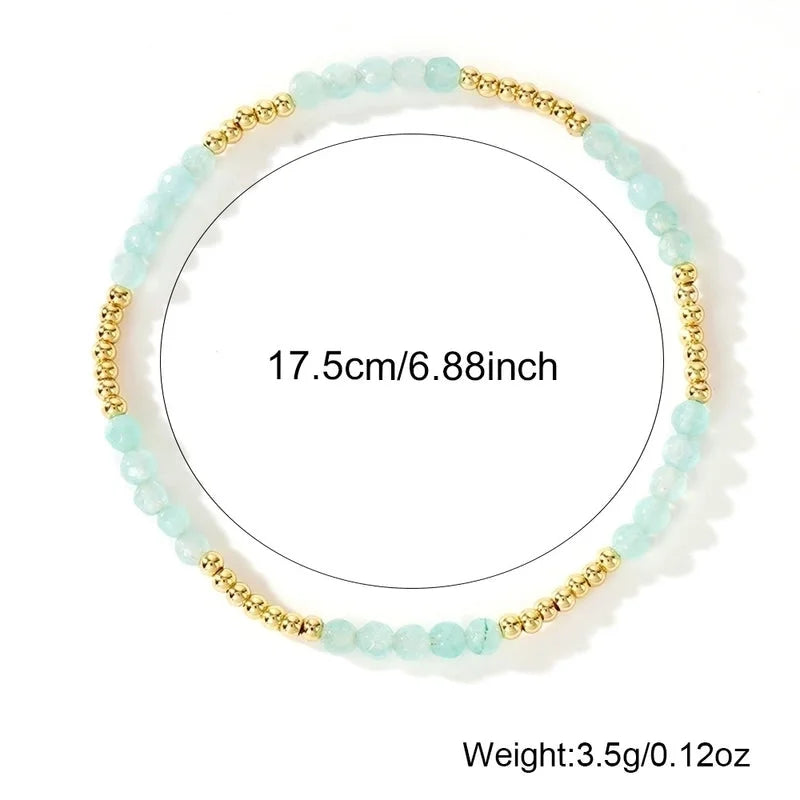 Bohemian Geometric Natural Stone Copper Bracelets In Bulk