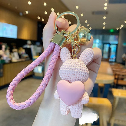 Cartoon Style Animal Heart Shape Resin Unisex Bag Pendant Keychain