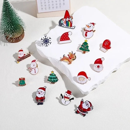 Cartoon Style Pin Santa Claus Alloy Enamel Unisex Brooches
