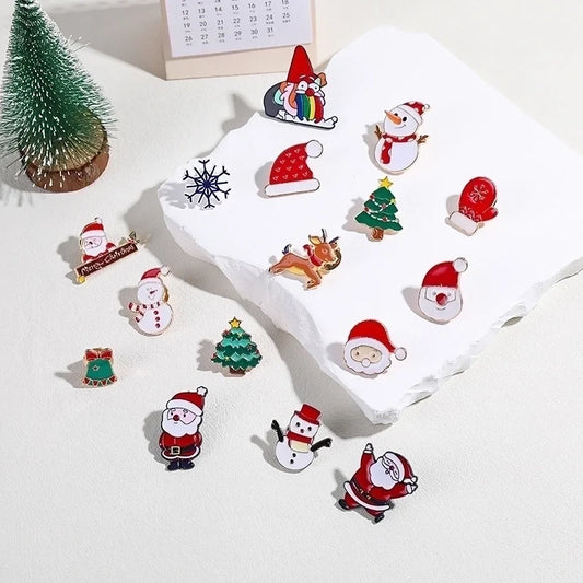 Cartoon Style Pin Santa Claus Alloy Enamel Unisex Brooches