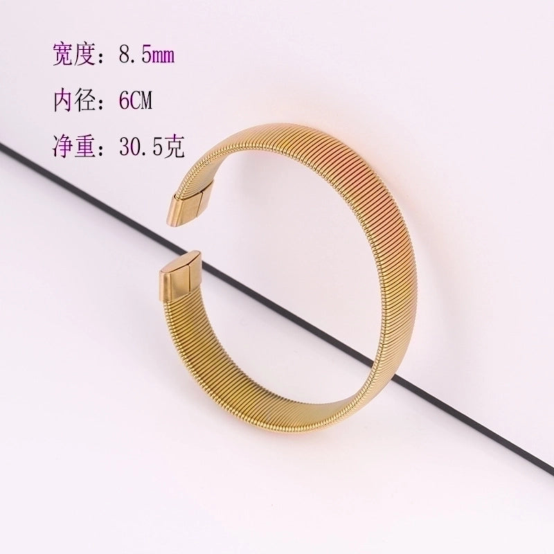 Casual Minimalist Solid Color Stainless Steel Plating Bangle