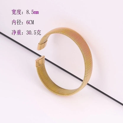 Casual Minimalist Solid Color Stainless Steel Plating Bangle
