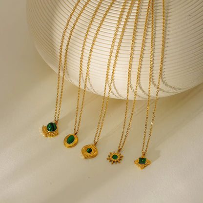 Elegant Luxurious Shiny Geometric Tree 304 Stainless Steel Necklace