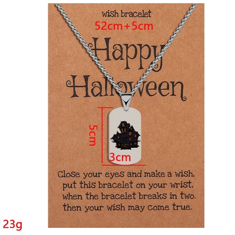 Minimalist Classic Style Halloween Pattern 304 Stainless Steel Pendant Necklace