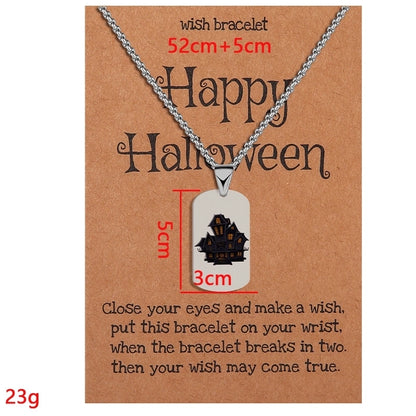 Minimalist Classic Style Halloween Pattern 304 Stainless Steel Pendant Necklace