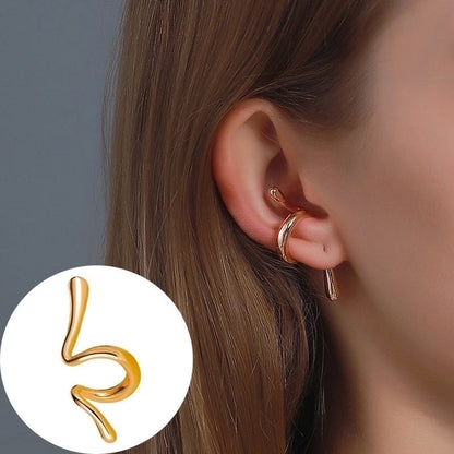 1 Piece Minimalist Commute Geometric Inlay Copper Zircon Ear Cuffs