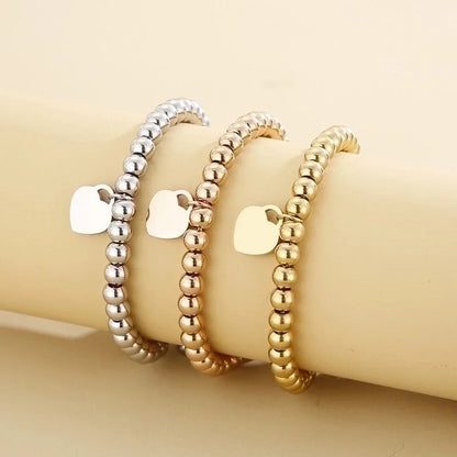 Fashion Heart Titanium Steel 18K Gold Plated Bracelets In Bulk