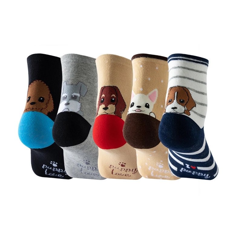 Women's Socks Fun Cat Socks Mid-length Socks Novelty Dog Animal Women's Socks Cotton Socks Cartoon Stockings Yama