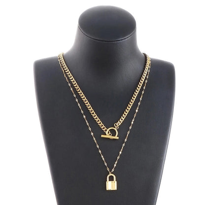 Titanium Steel 18K Gold Plated Fashion Plating Geometric Necklace