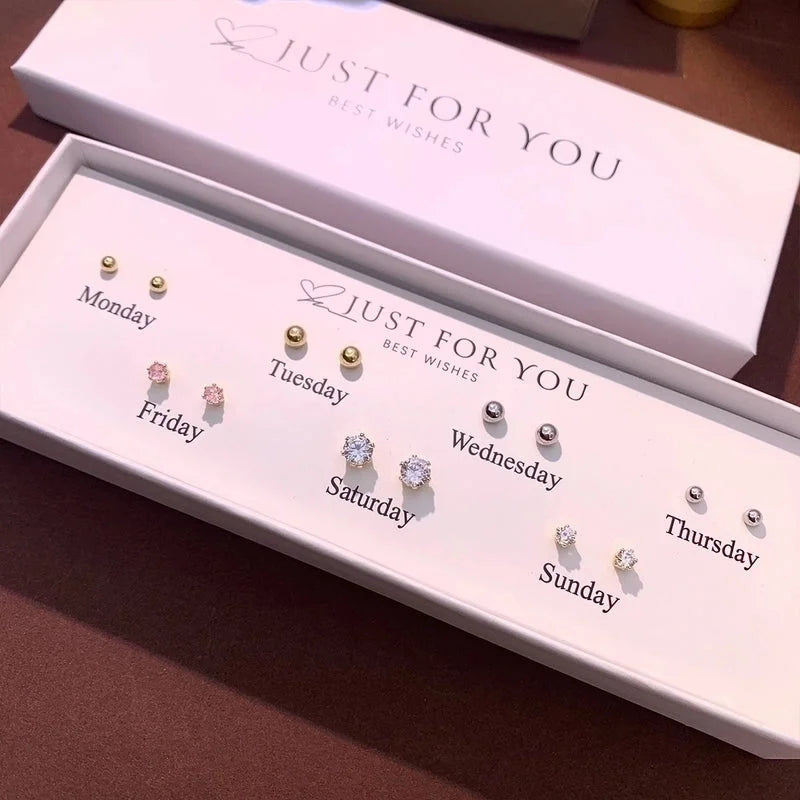 1 Set Cute Animal Sunflower Fruit Inlay Copper Artificial Pearls Zircon 14K Gold Plated Cartilage Earrings