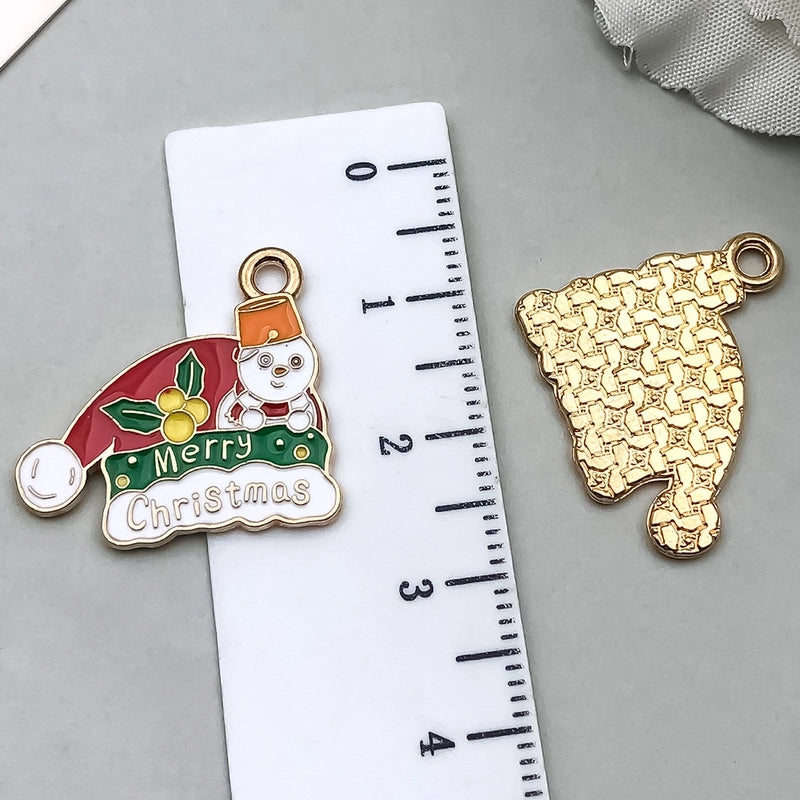 1 Piece 20 PCS/Package 16x23mm 17x22mm Alloy Christmas Tree Santa Claus Gingerbread Pendant Jewelry Accessories