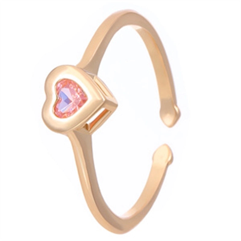 Copper Gold Plated Silver Plated Inlay Geometric Cross Zircon Open Rings