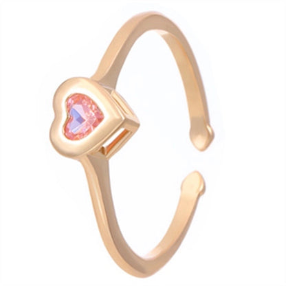 Copper Gold Plated Silver Plated Inlay Geometric Cross Zircon Open Rings