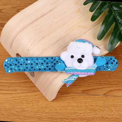 Luminous Style Christmas Small Gifts For Children Christmas Creative Gift With Lights Old Man Snowman Slap Bracelet Pop Bracelet