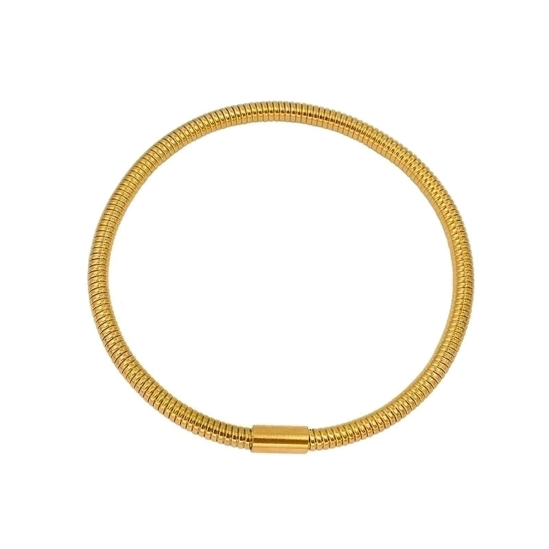 Minimalist Geometric 304 Stainless Steel 18K Gold Plated Bangle In Bulk